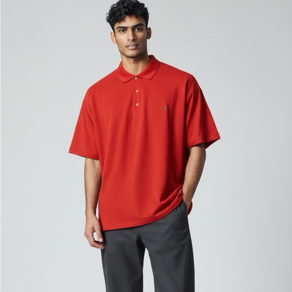 Polo Ralph Lauren Red 100% Cotton Polo Shirt - Size 3XLT